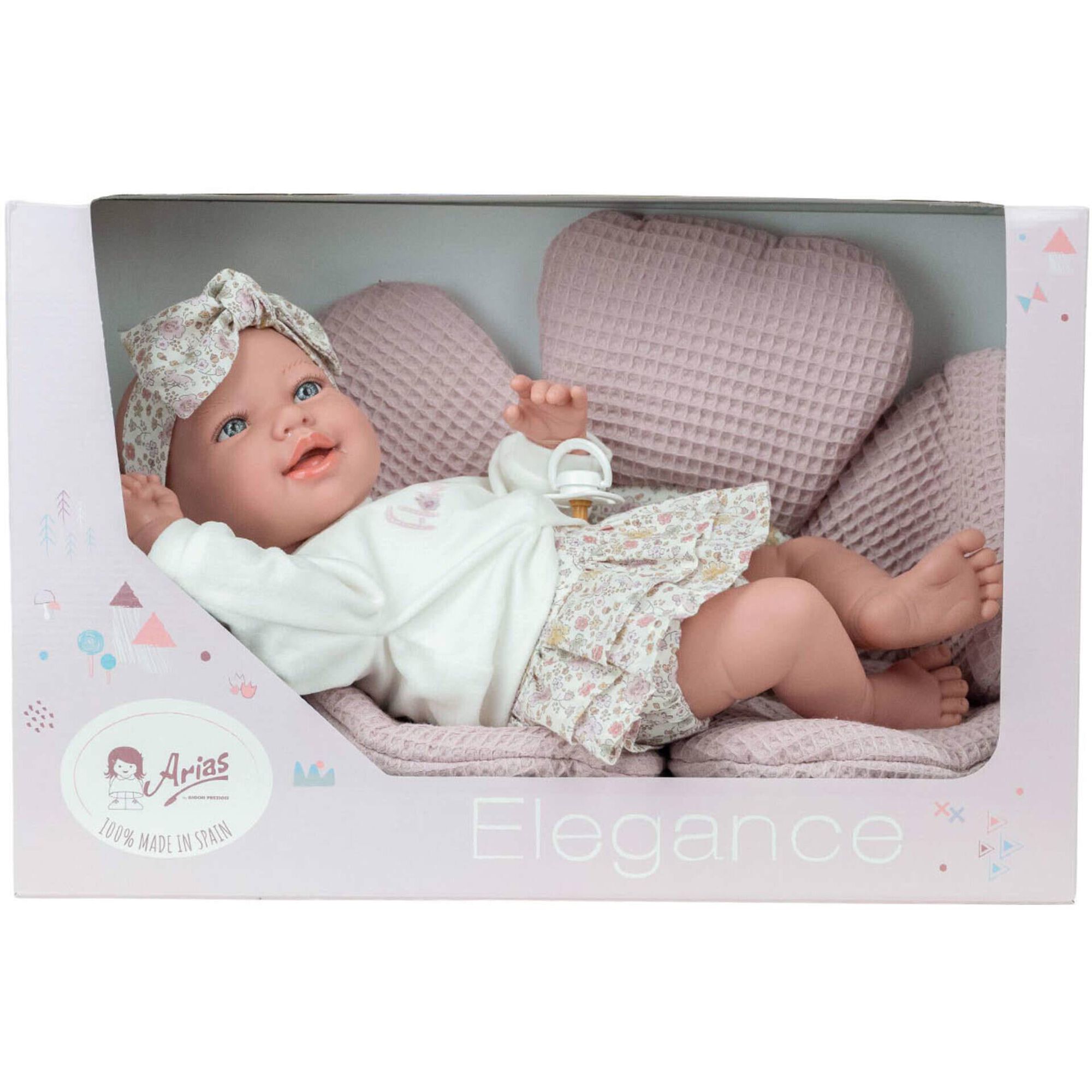 Reborn - Beb&eacute; Elegance Adi Rosa com Manta Flor