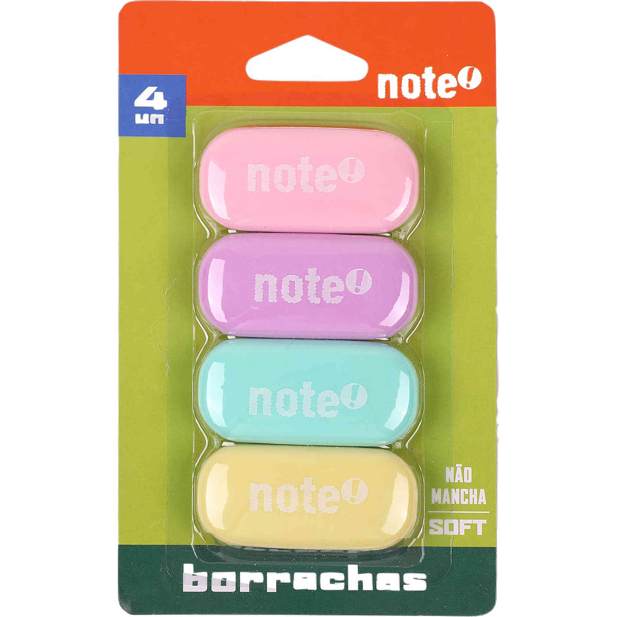 Conjunto 4 Borrachas Cores Pastel Note!