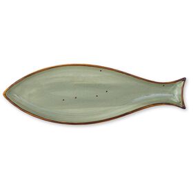 Travessa Peixe 32cm Verde Kasa
