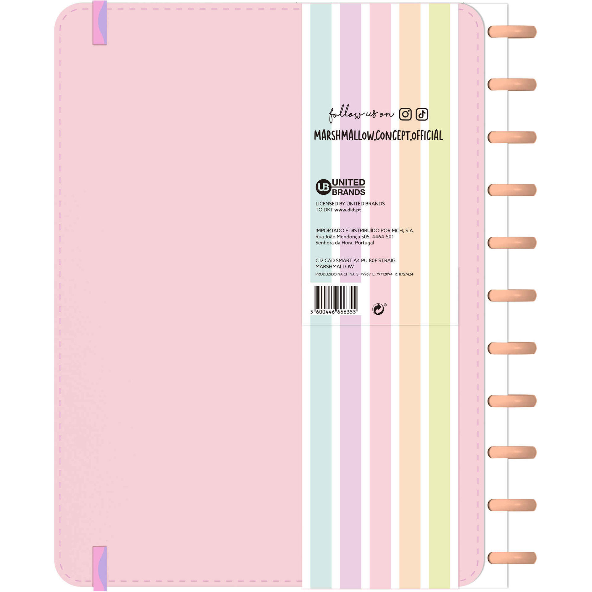 Caderno Smart Espiral A4 Pautado (v&aacute;rias cores) Marshmallow