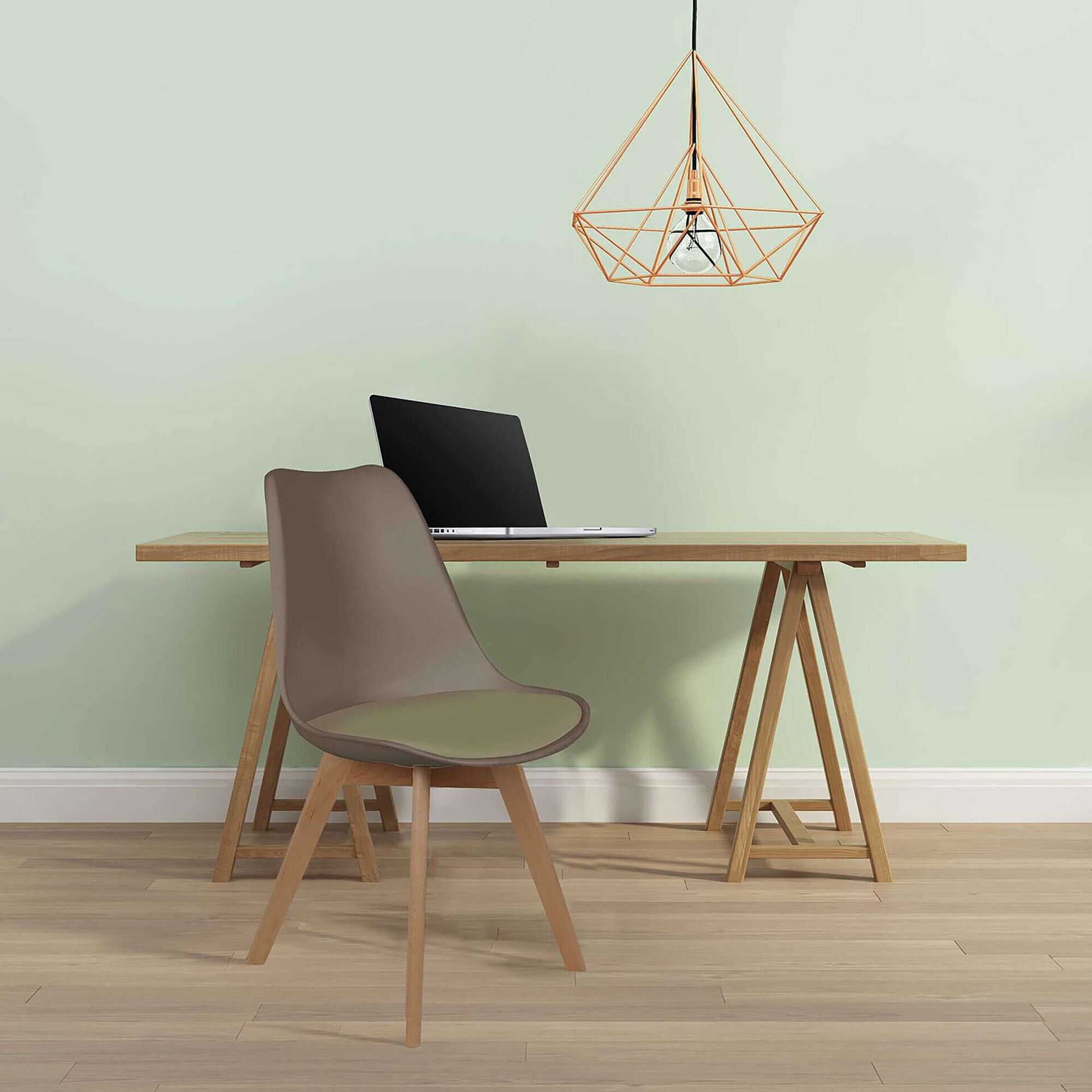 Conjunto de 4 Cadeiras Castanho Scandinave