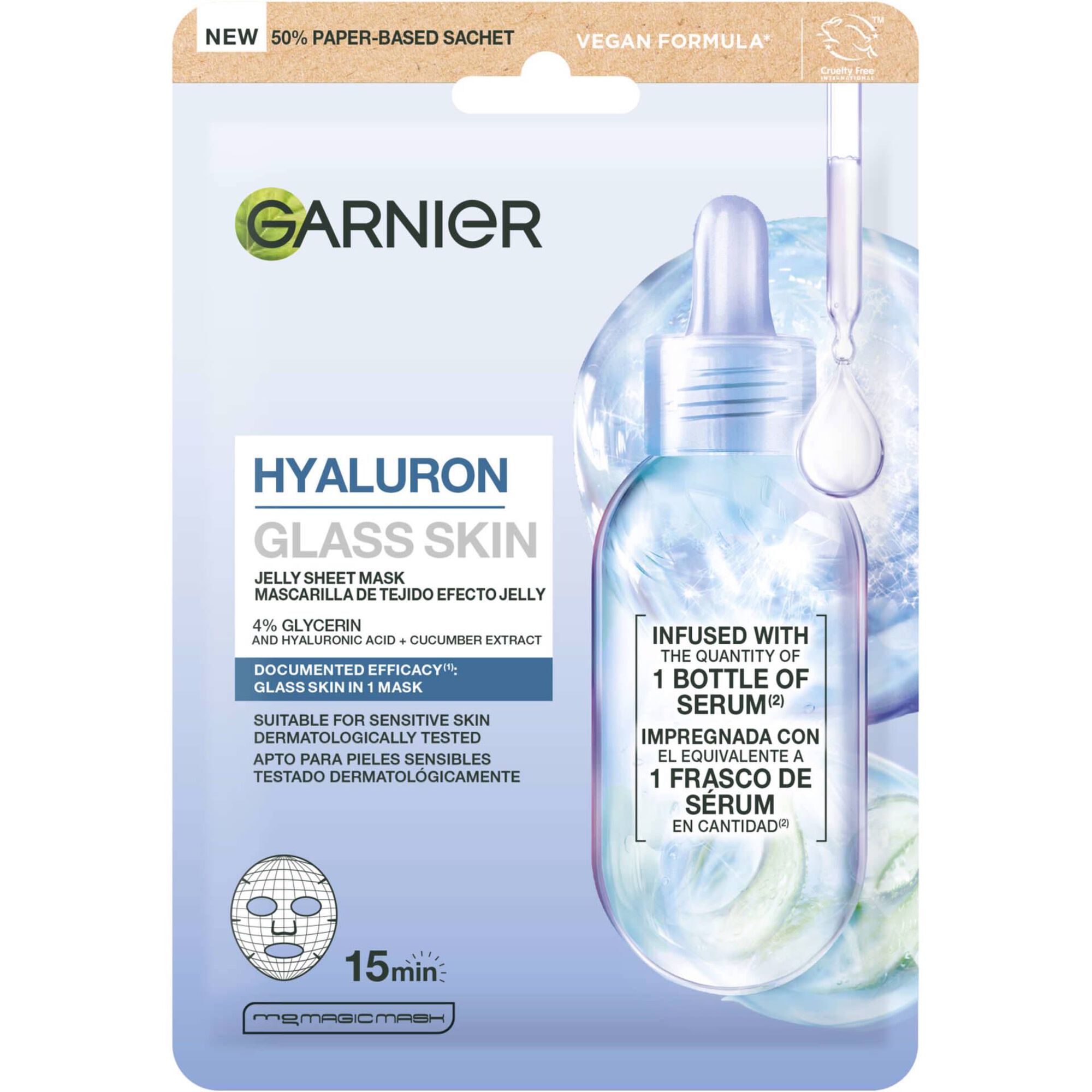 M&aacute;scara Facial Hyaluron Glass Skin Garnier