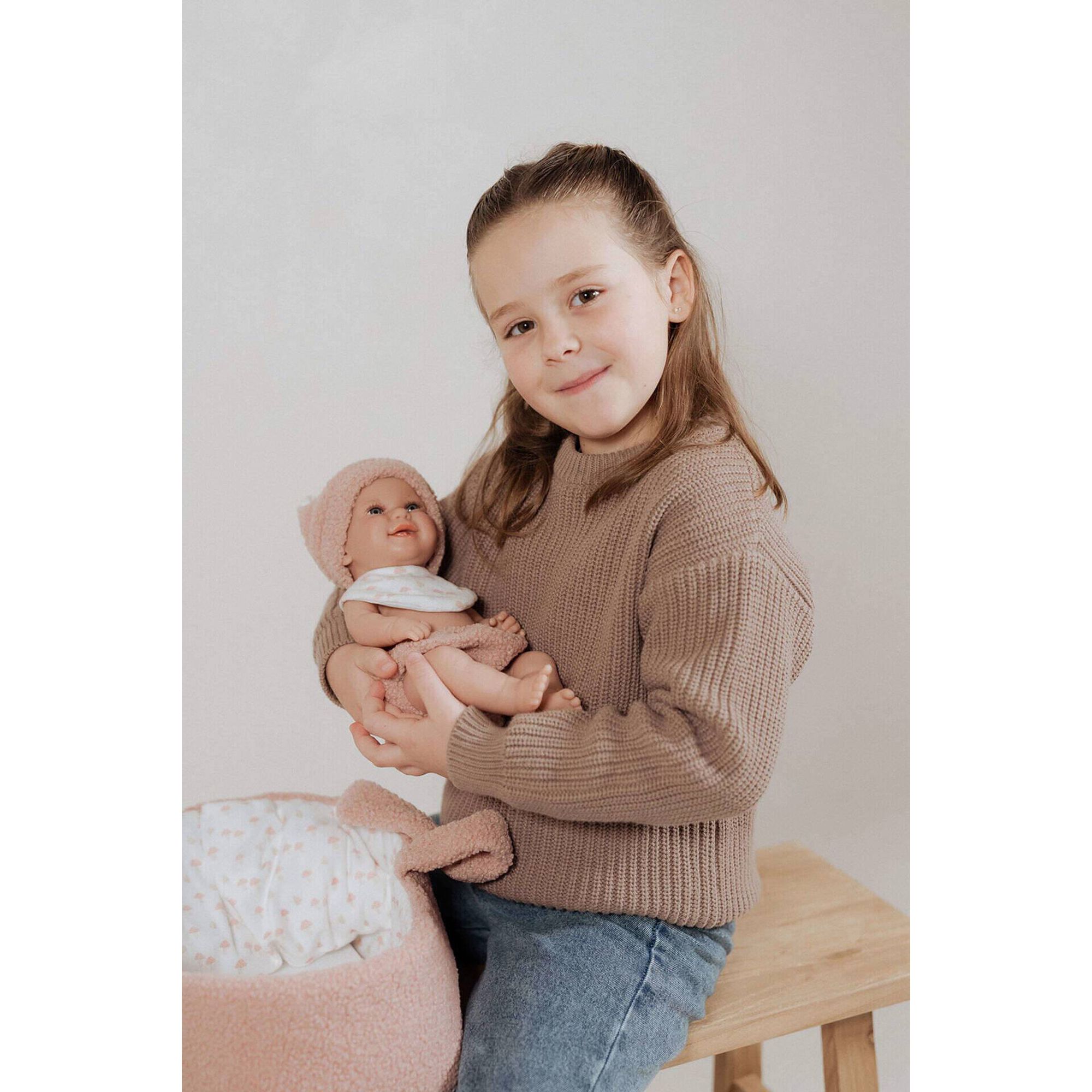 Reborn - Beb&eacute; Elegance Babyto Rosa com Alcofa