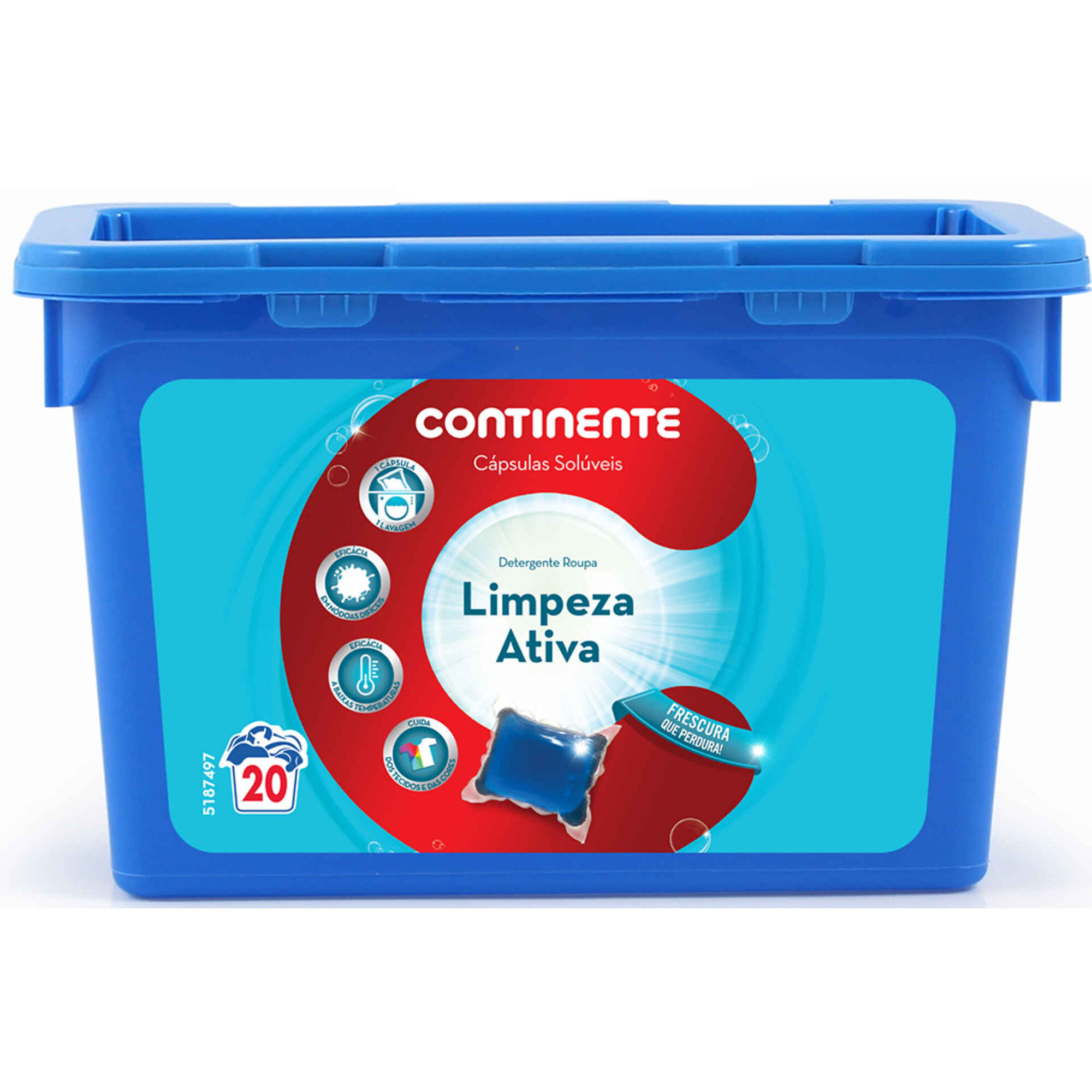Detergente Máquina Roupa Cápsulas Limpeza Ativa