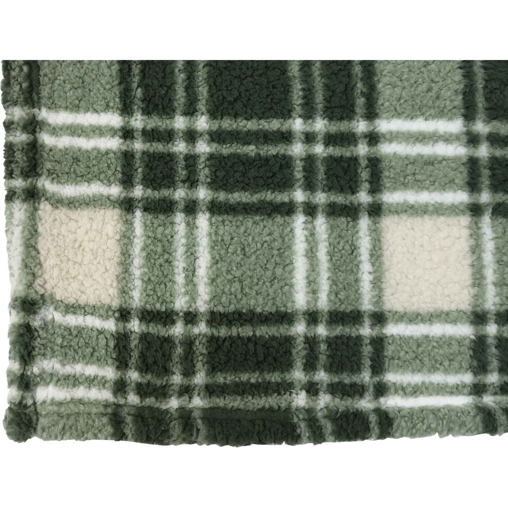 Manta Borreguito 130x160cm Xadrez Verde