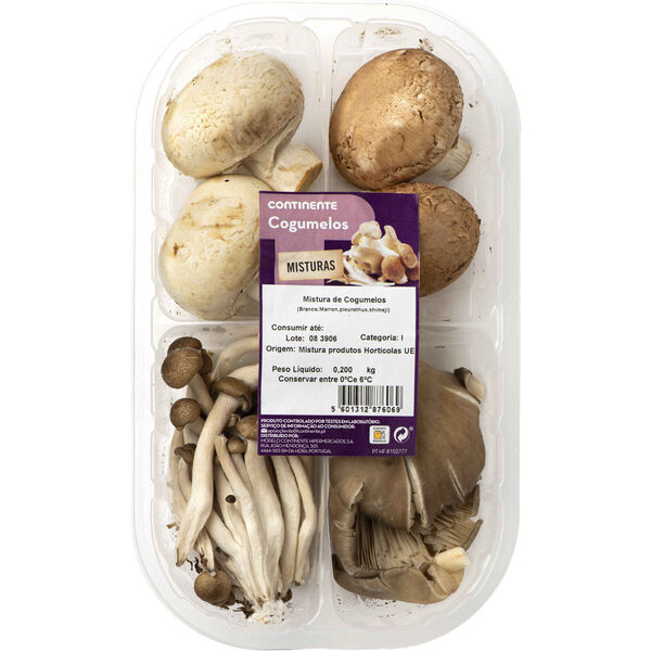 Mix Cogumelos Brancos, Marron, Shimeji e Pleurothus Frescos