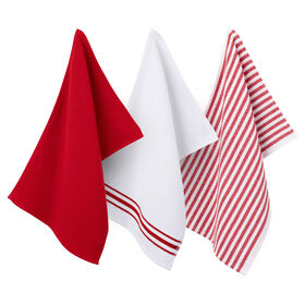 Conjunto 3 Panos Cozinha Vermelho Felpo Kasa