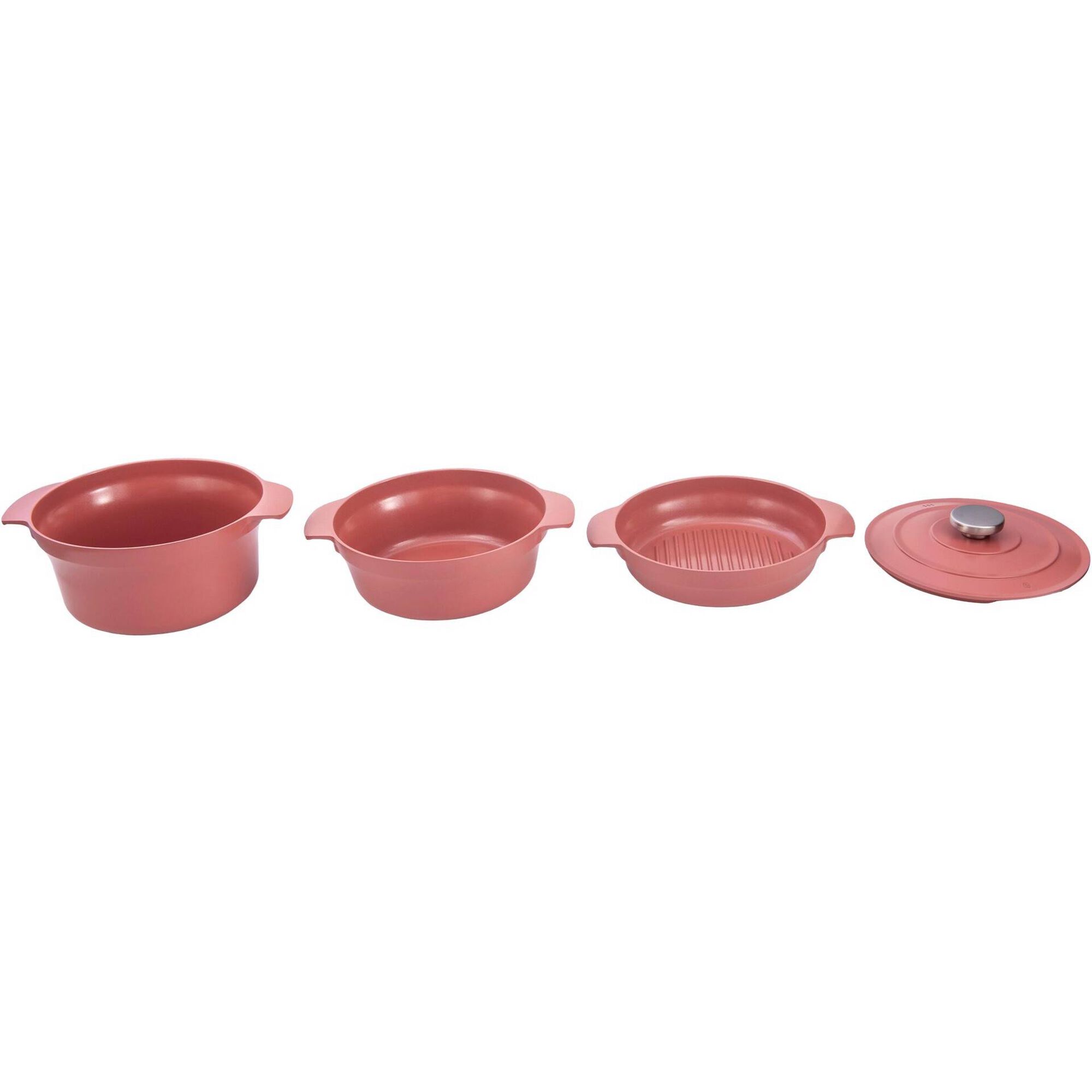Conjunto 3 Panelas Leves Rosa Kasa