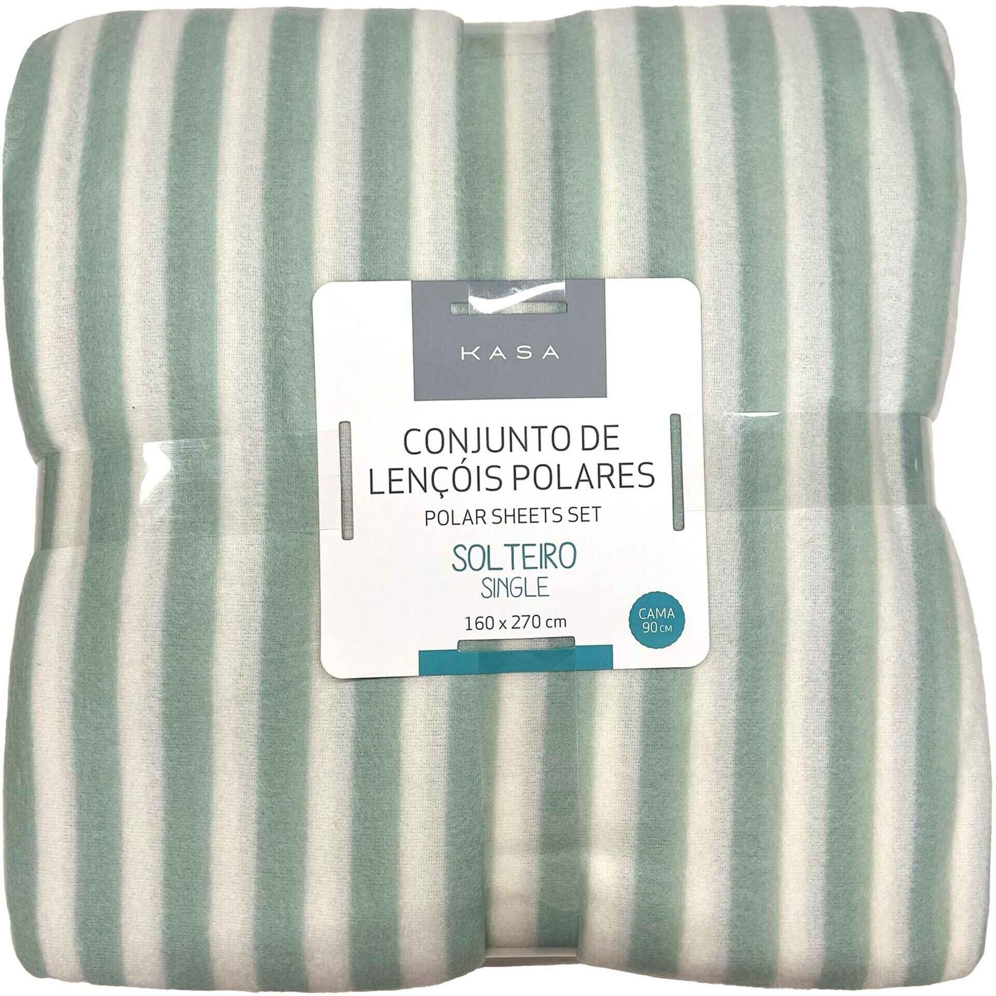 Conjunto de Len&ccedil;&oacute;is Polares 270x160 cm Verde Riscas Kasa