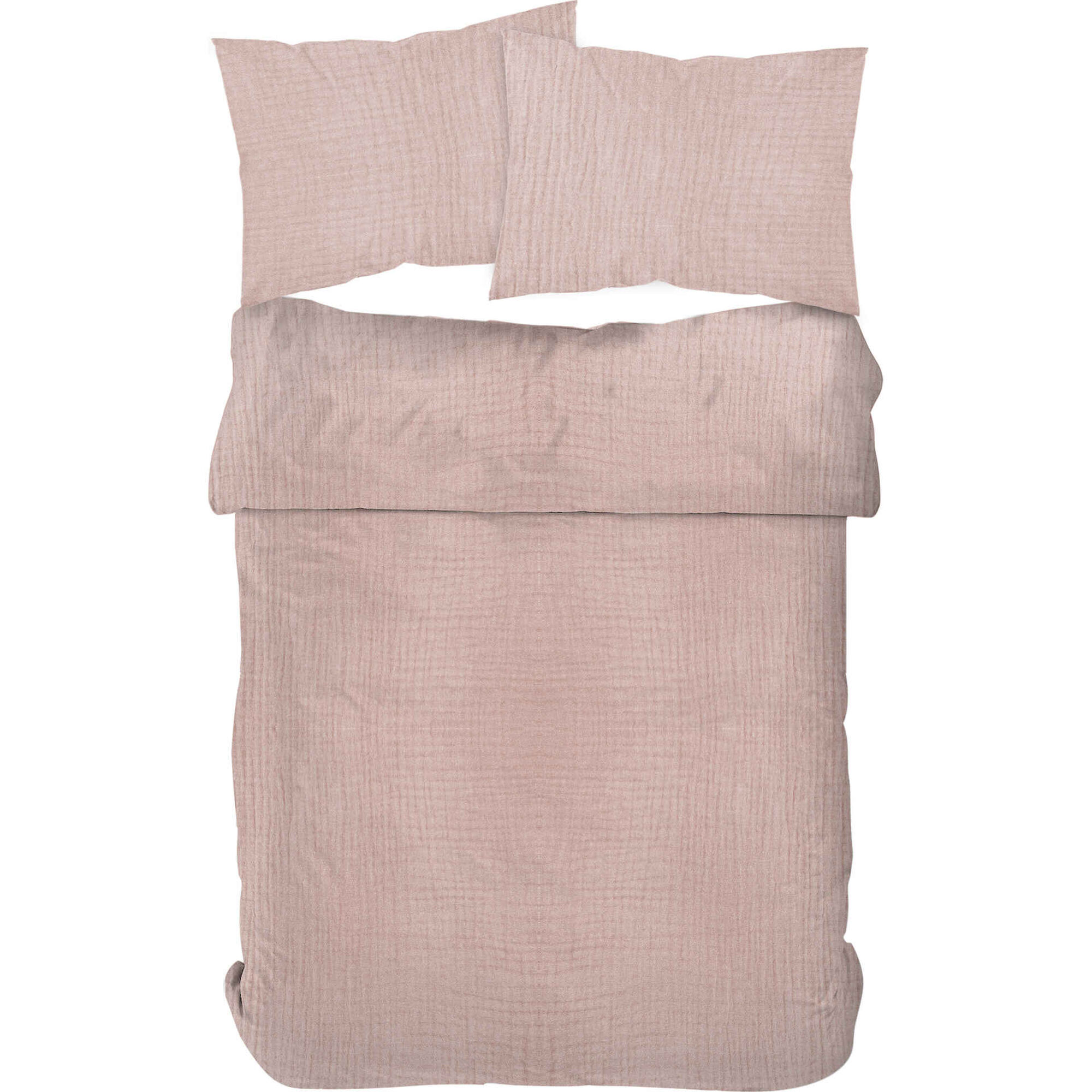 Conjunto Capa Edredão Gaze de Algodão Rosa