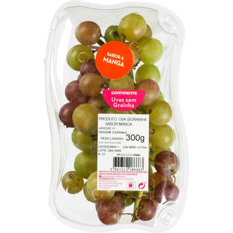 Uva sem Grainha Sabor a Manga Continente