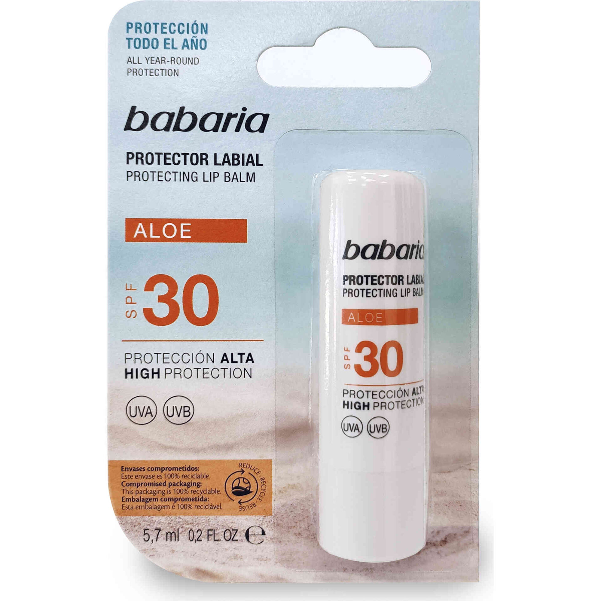Protetor Solar Batom Aloe Vera FPS 30 Babaria