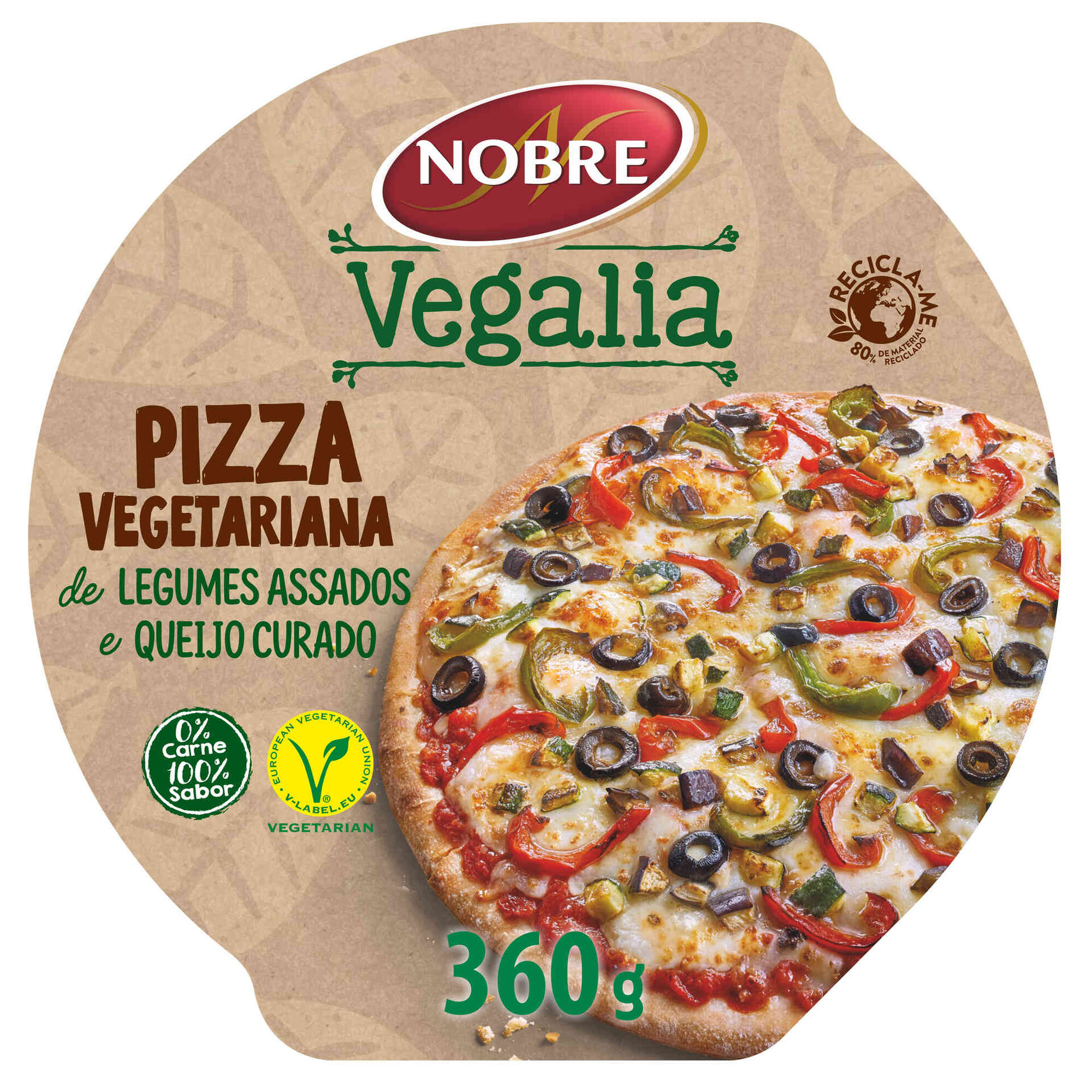 Pizza de Legumes Assados e Queijo Vegetariana