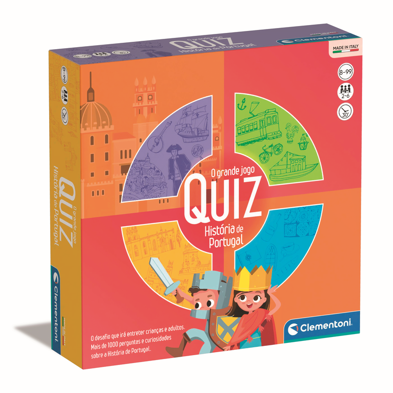 Clementoni - Jogo de Tabuleiro O Grande Quiz História de Portugal
