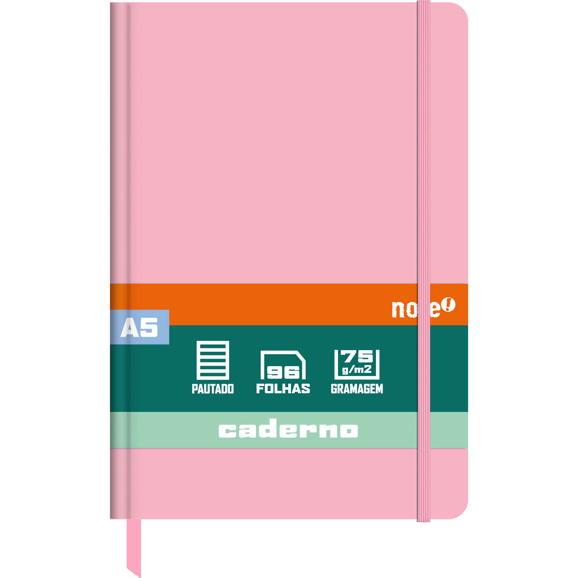 Caderno A5 Capa Dura Pautado (v&aacute;rias cores) Note!