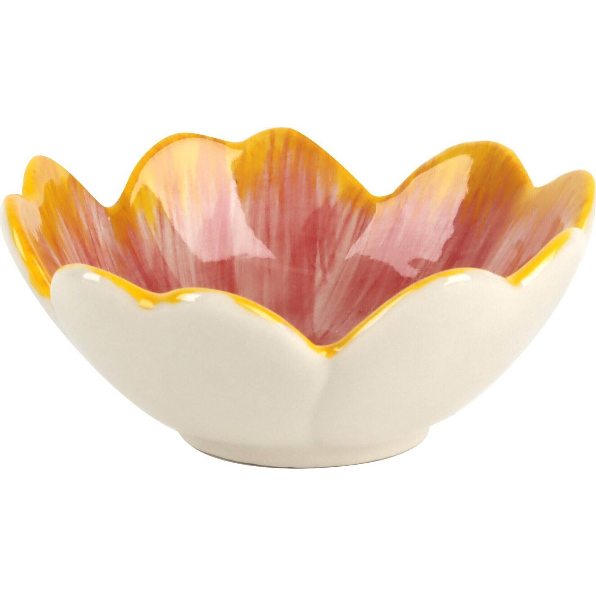 Ta&ccedil;a 9,3cm Flor Amarela com Centro Verde