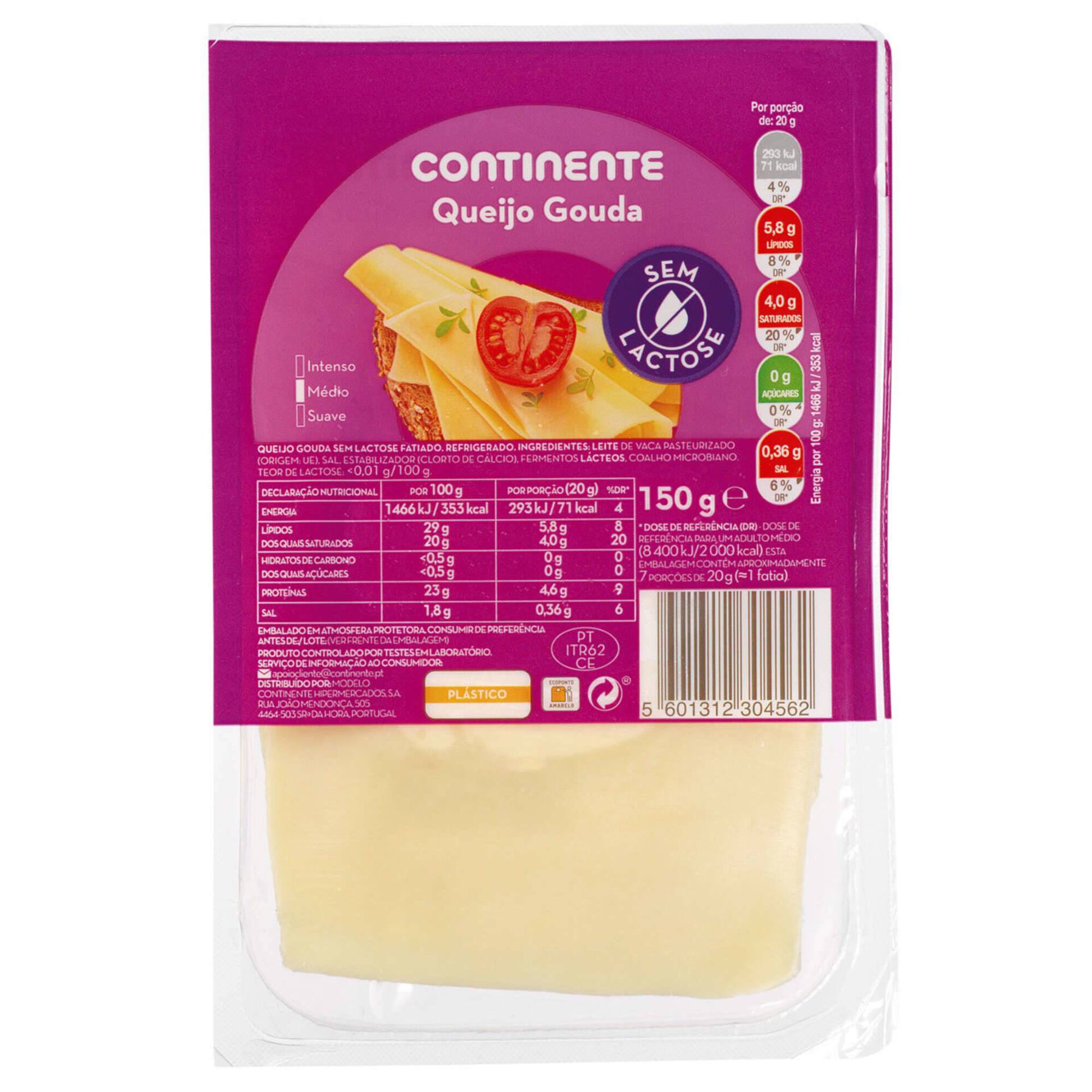 Queijo Gouda sem Lactose Fatiado