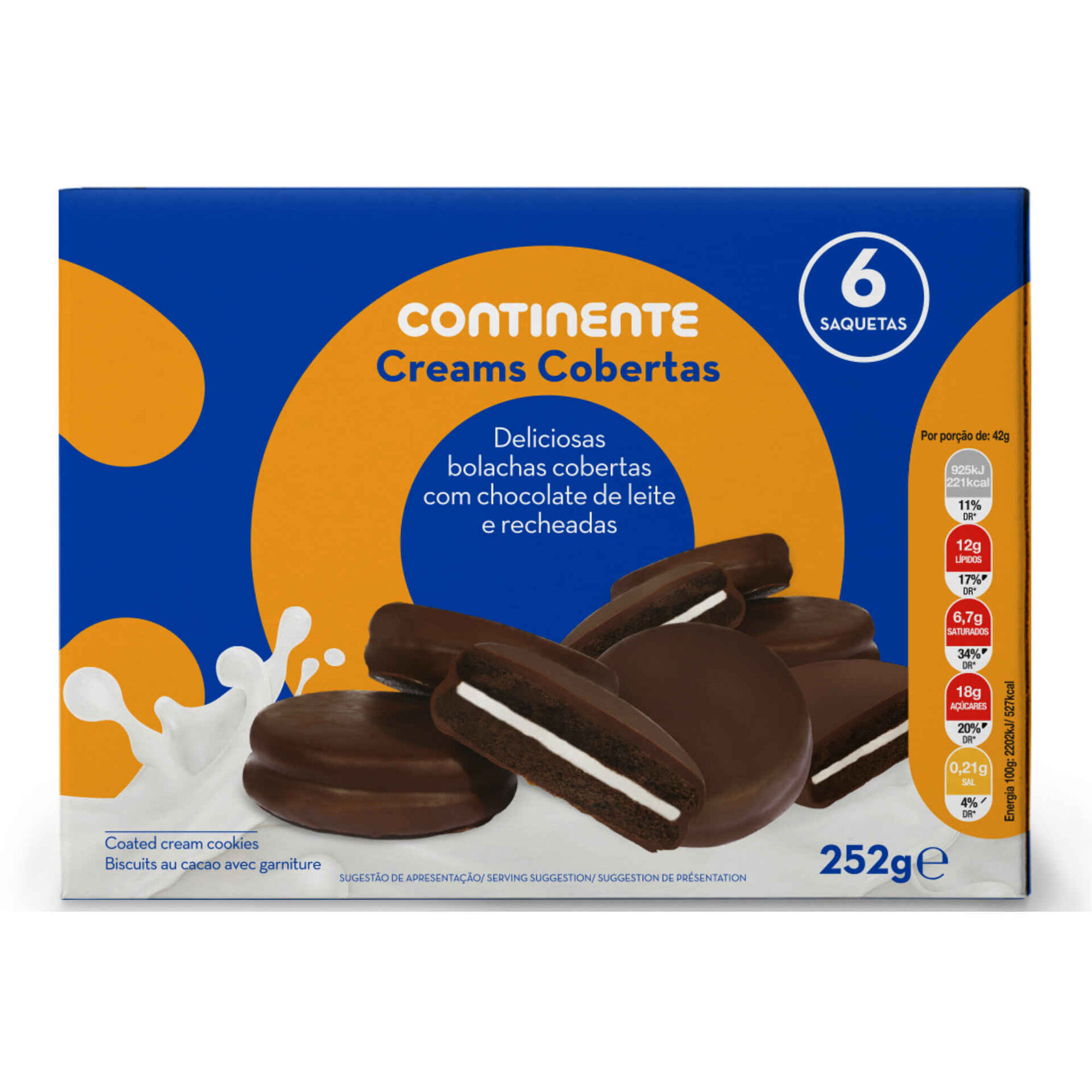 Bolachas de Cacau Cobertas com Chocolate de Leite