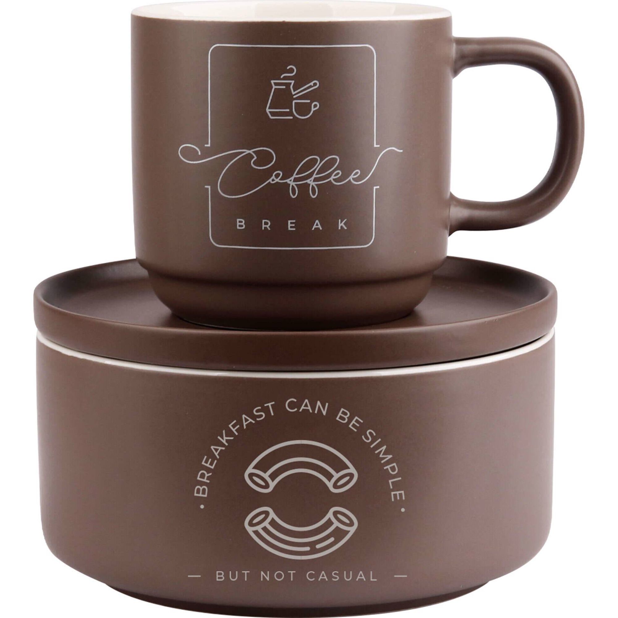 Conjunto Pequeno Almoço Coffee Castanho