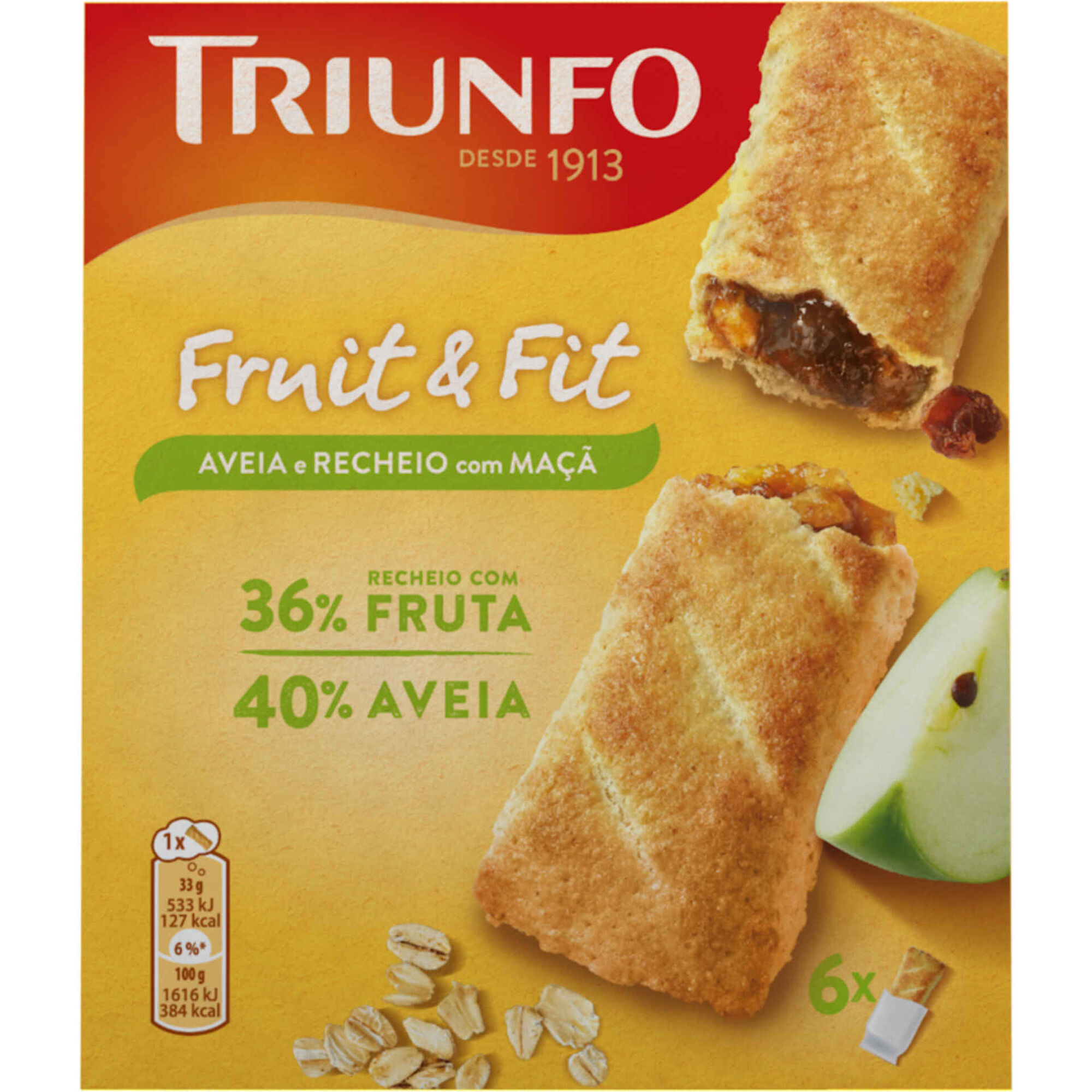 Bolachas Fruit & Fit Aveia com Recheio de Maçã
