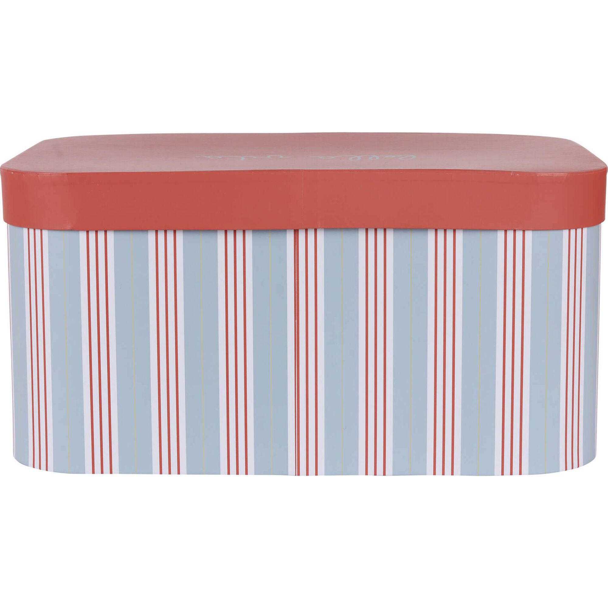 Caixa Riscas Finas Azuis 38,5x26,5x19cm Kasa