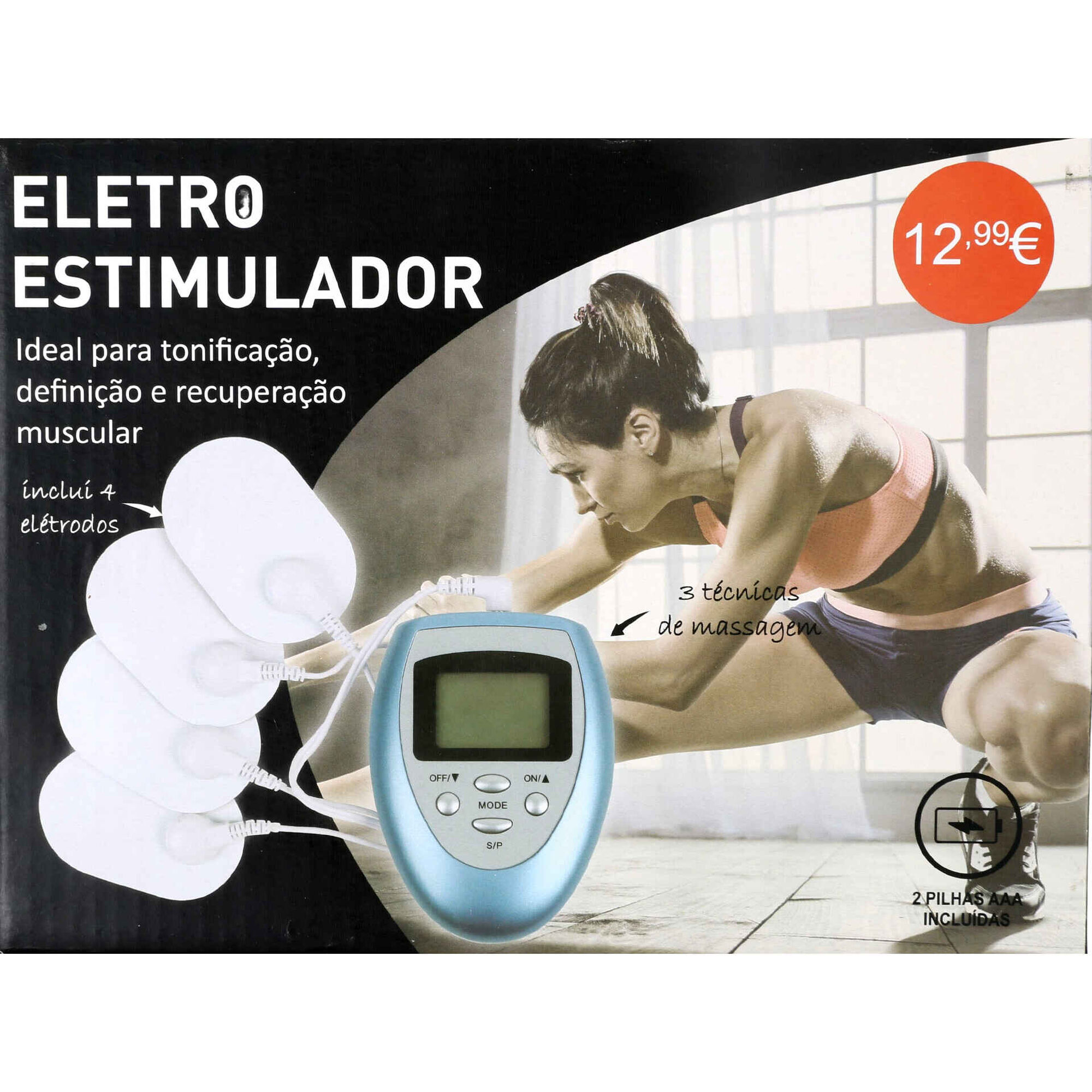 Eletroestimulador com 4 El&eacute;trodos Bazar&atilde;o
