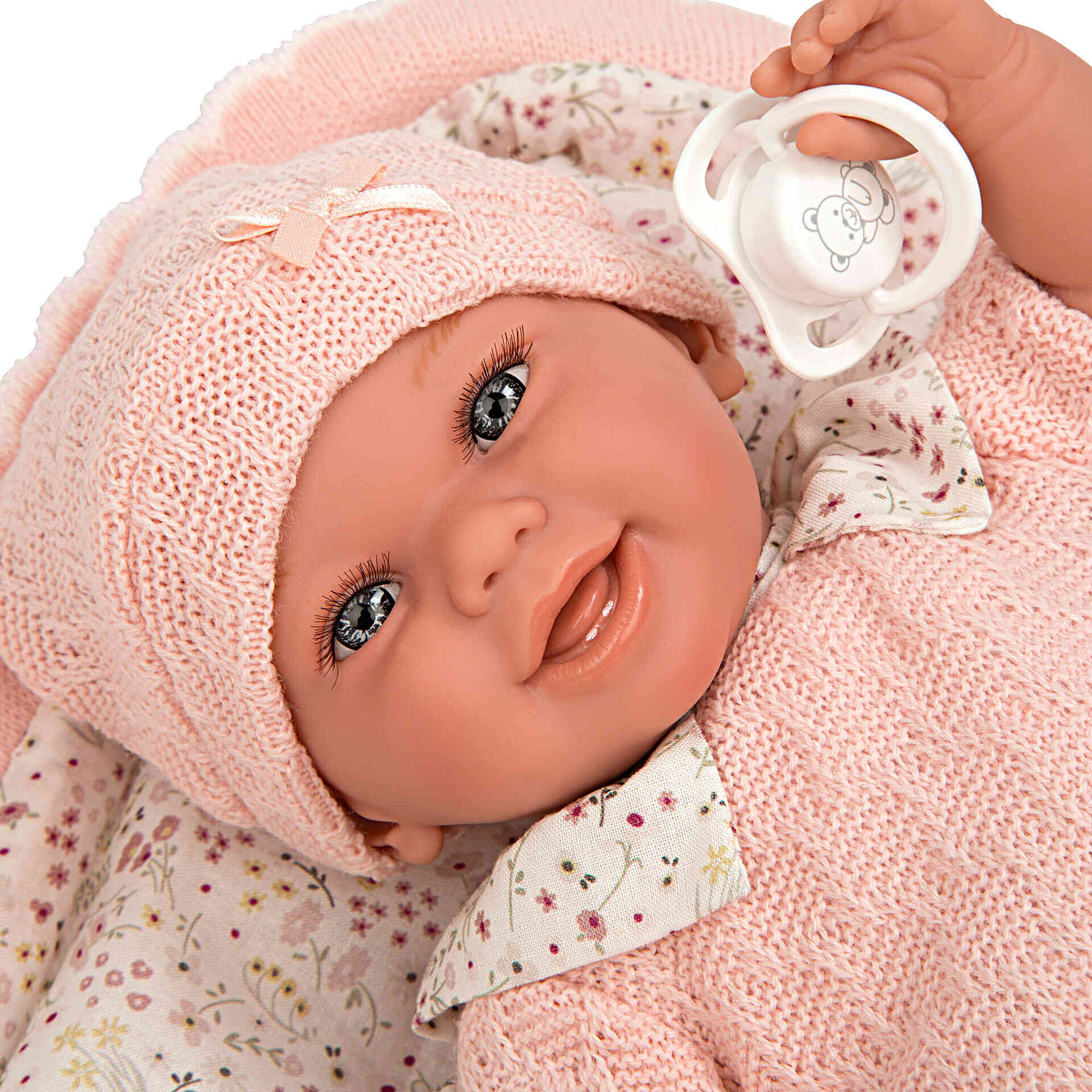 Reborn - Beb&eacute; Elegance Babyto Rosa 35cm com Manta