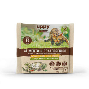 Comida Húmida para Gato Adulto Sem Cereais Frango e Pato Saquetas Uppy Natur