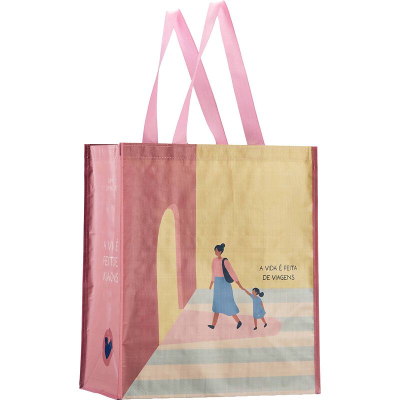 Saco Compras 39x22x45cm A Vida é Feita de Viagens Kasa