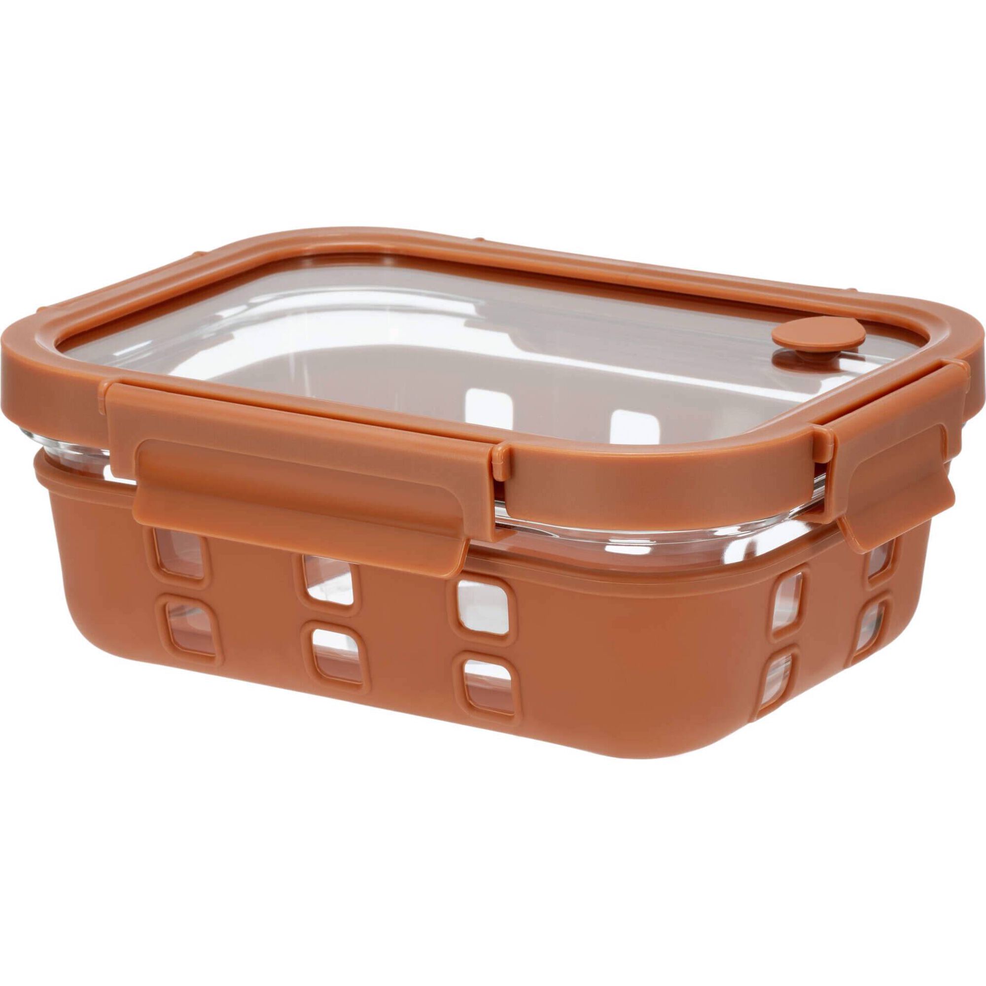 Caixa Herm&eacute;tica 1050ml Vidro e Silicone Tijolo Kasa