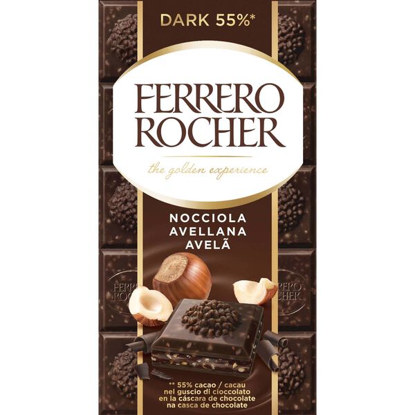 Tablete de Chocolate Negro e Avelãs Ferrero Rocher