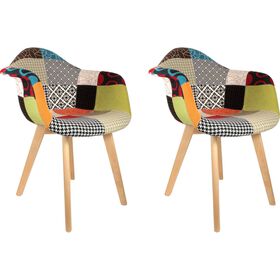 Conjunto de 2 Cadeiras Estofadas Patchwork