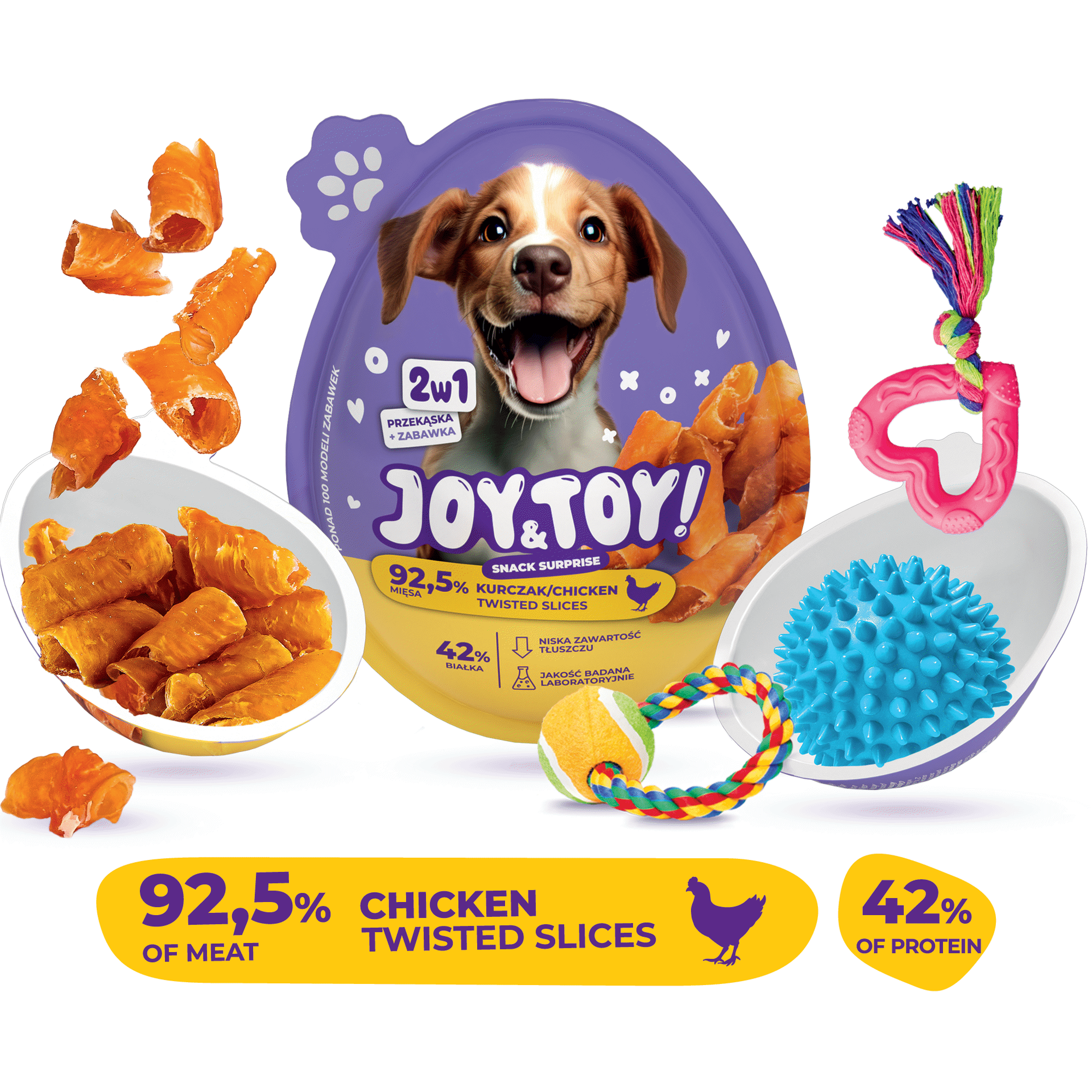 Snack Ovo Surpresa para C&atilde;o Frango Joy&Toy