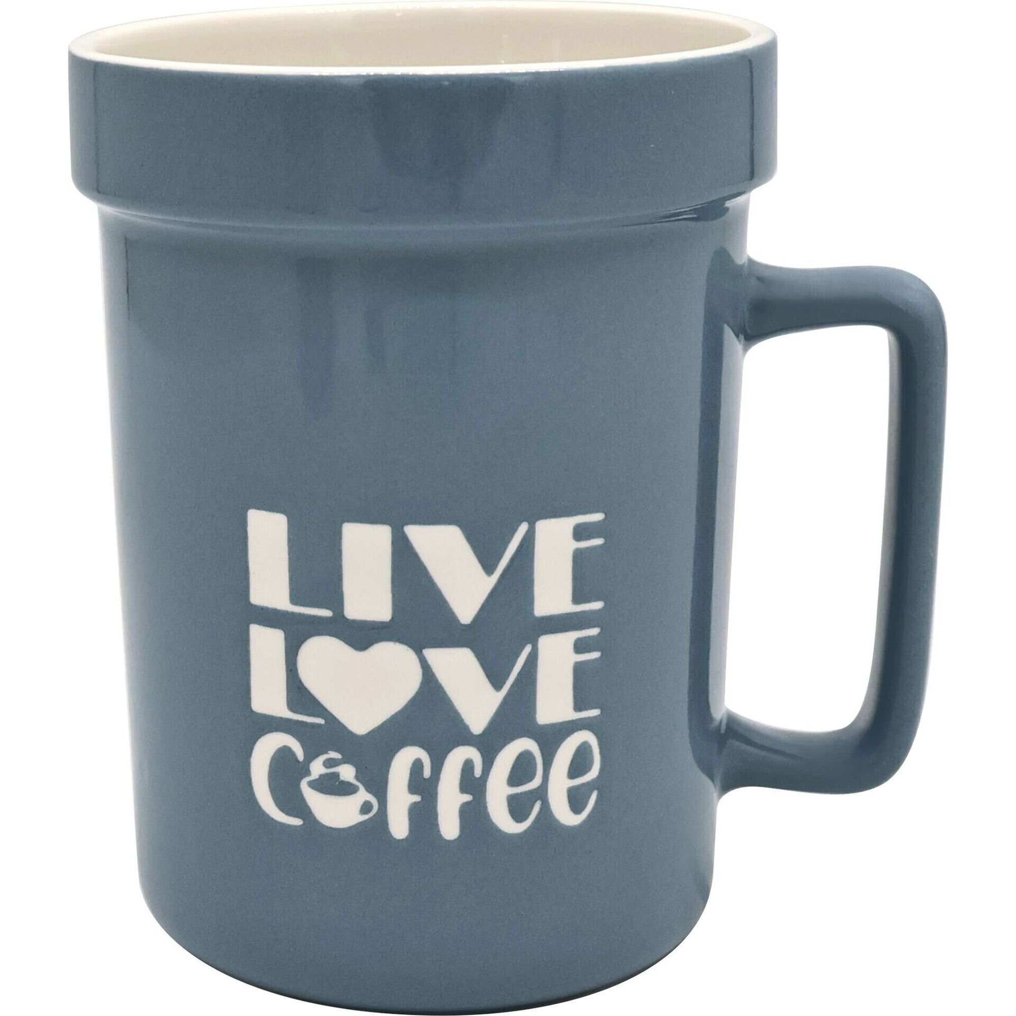 Caneca 450ml Live Love Cinza Kasa