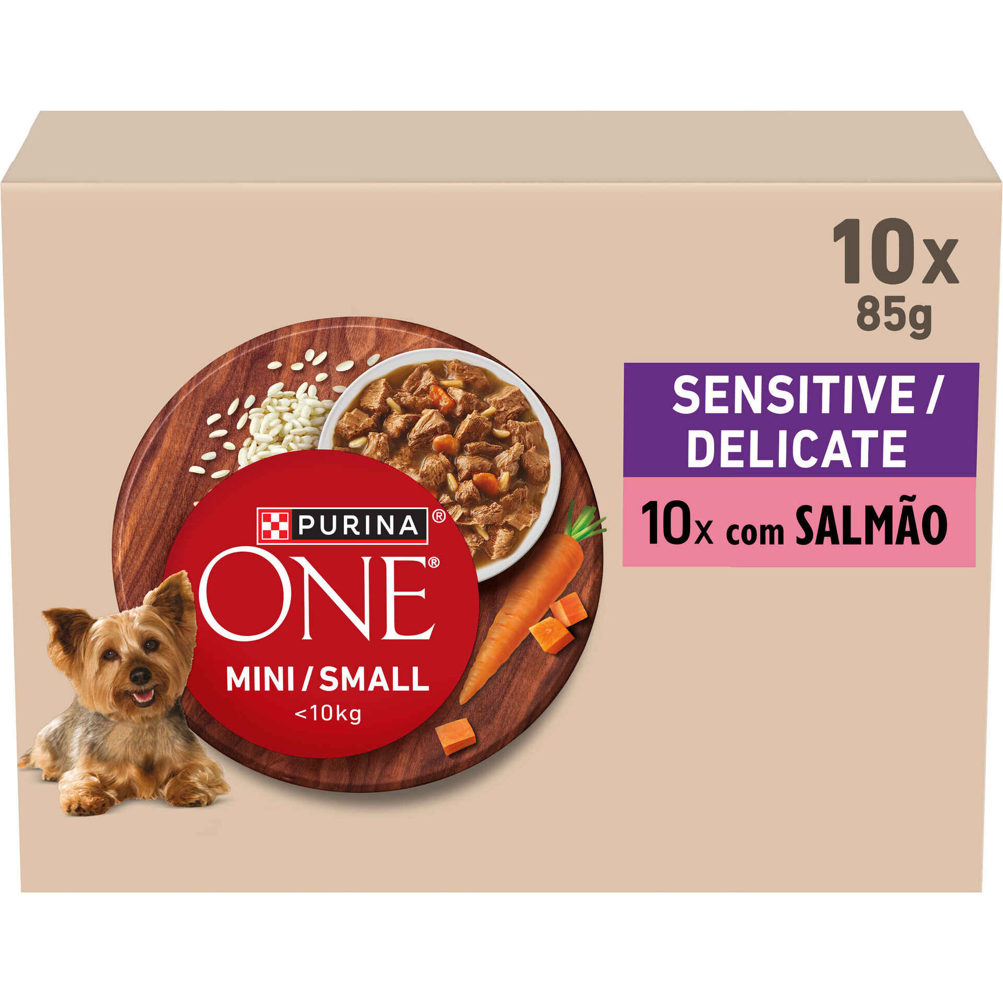 Comida H&uacute;mida para C&atilde;o Mini Delicate Salm&atilde;o Purina One Mini