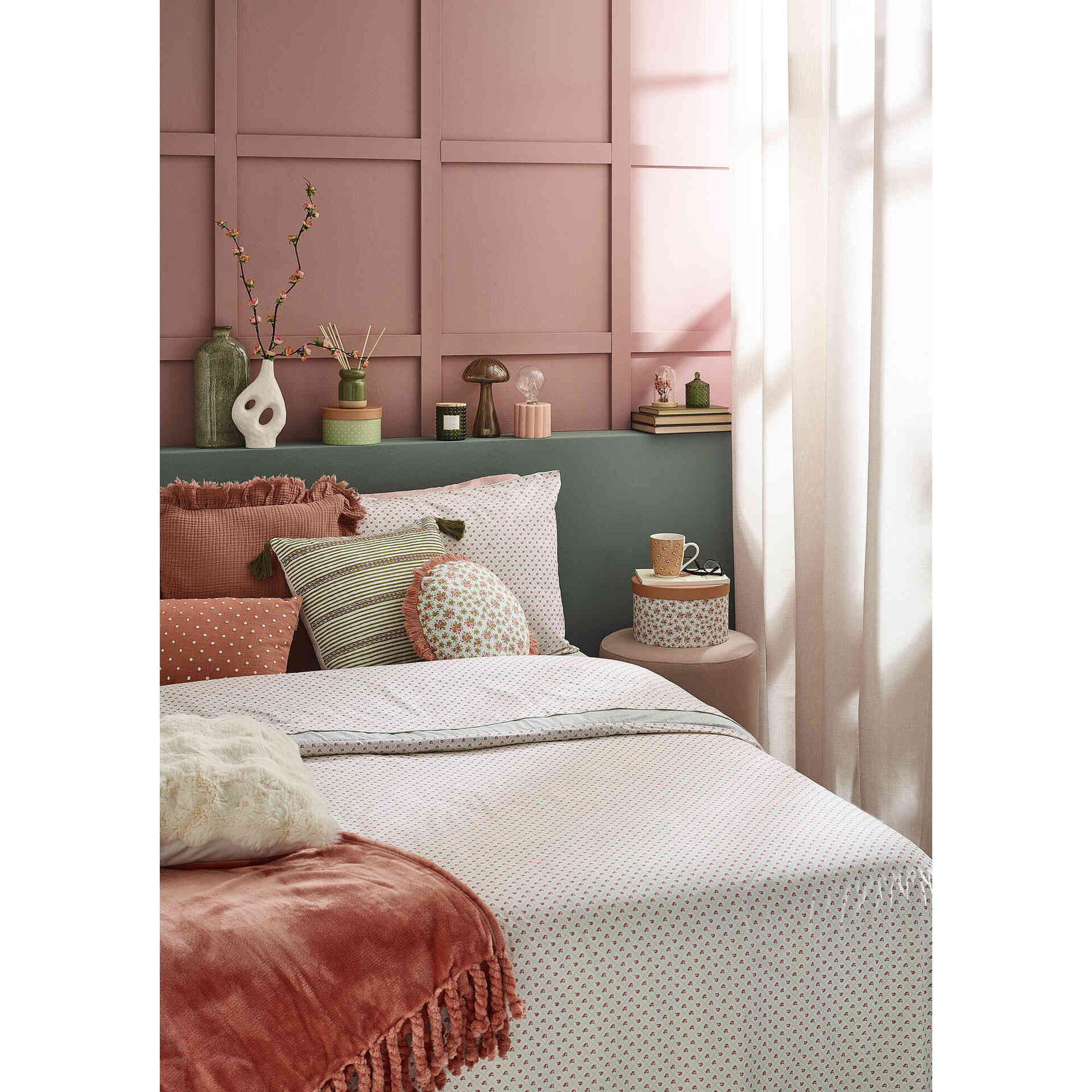 Manta Flanela com Franja 130x170cm Rosa Kasa