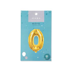 Balão Foil Nº0 83cm Dourado