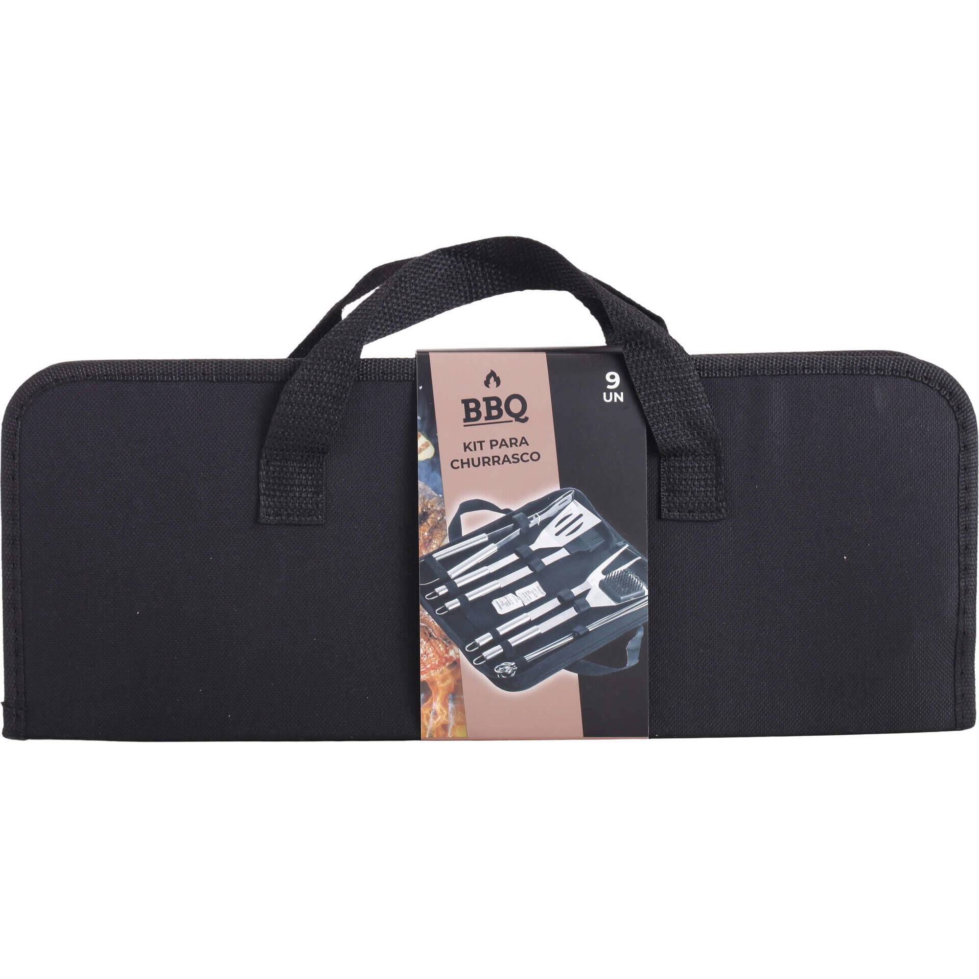 Kit Utens&iacute;lios para Churrasco Preta BBQ Collection