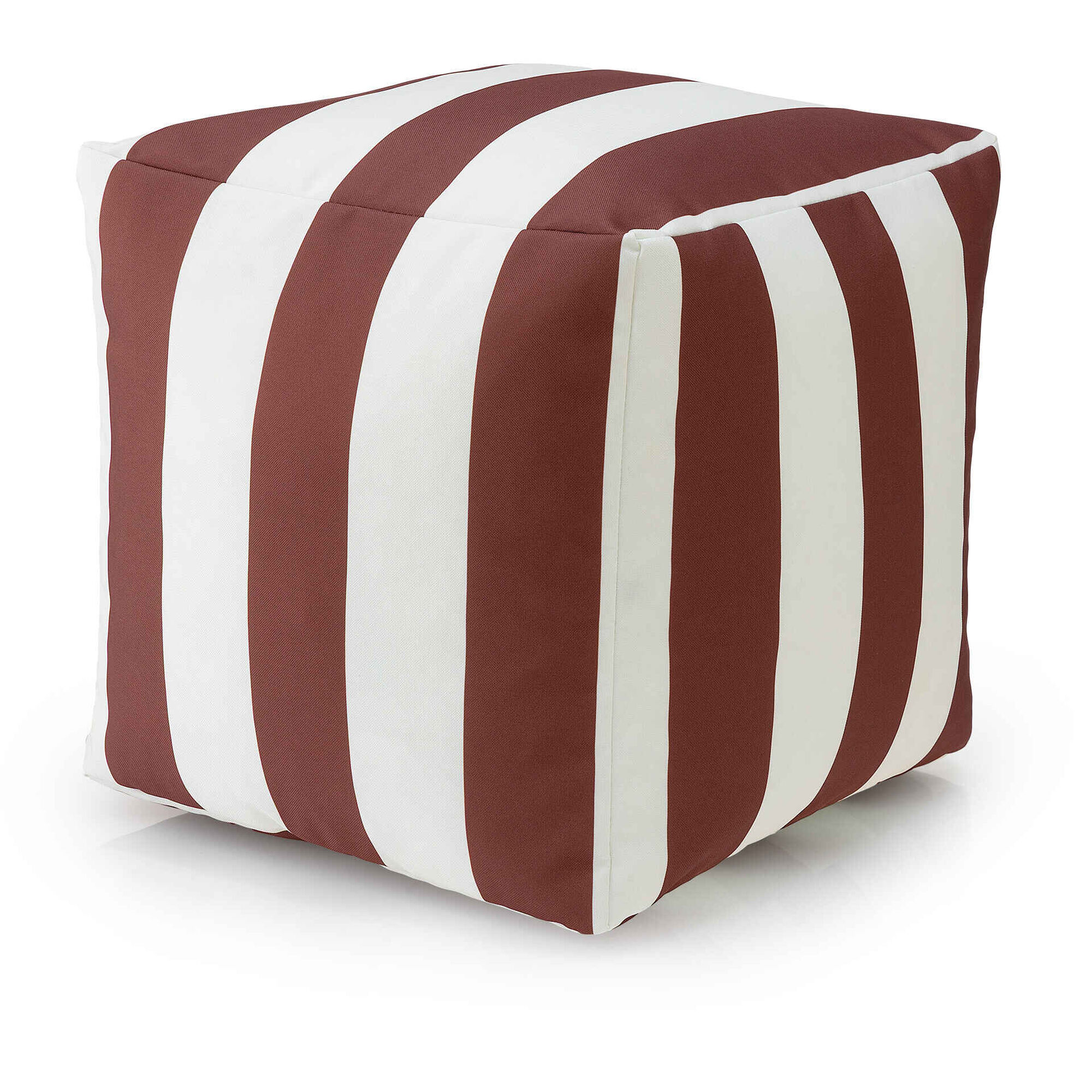 Puff Jardim Quadrado Riscas Castanhas Tropic Power Kasa