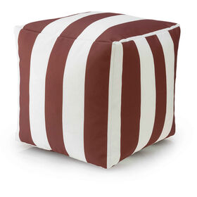 Puff Jardim Quadrado Riscas Castanhas Tropic Power Kasa
