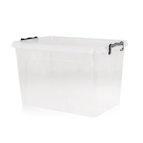 Caixa Arruma&ccedil;&atilde;o com Lock Pl&aacute;stico 30L Transparente Kasa