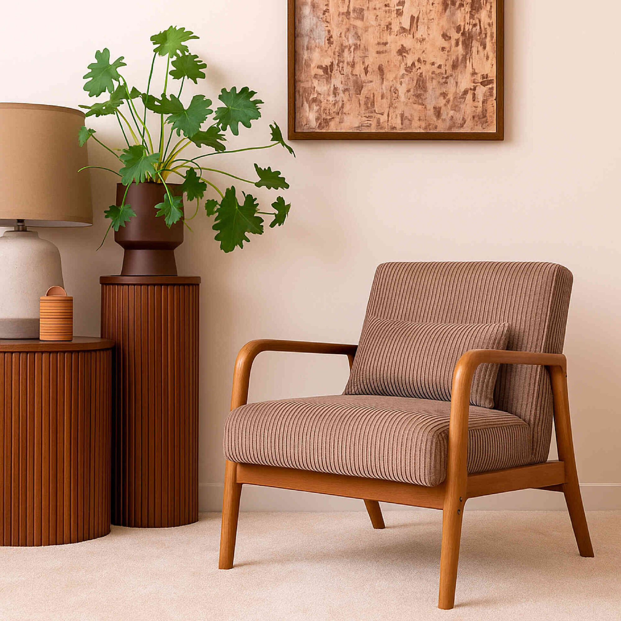 Cadeirão Cotele Scott 83x64x75cm Taupe Cadeirão Cotele Scott 83x64x75cm Taupe