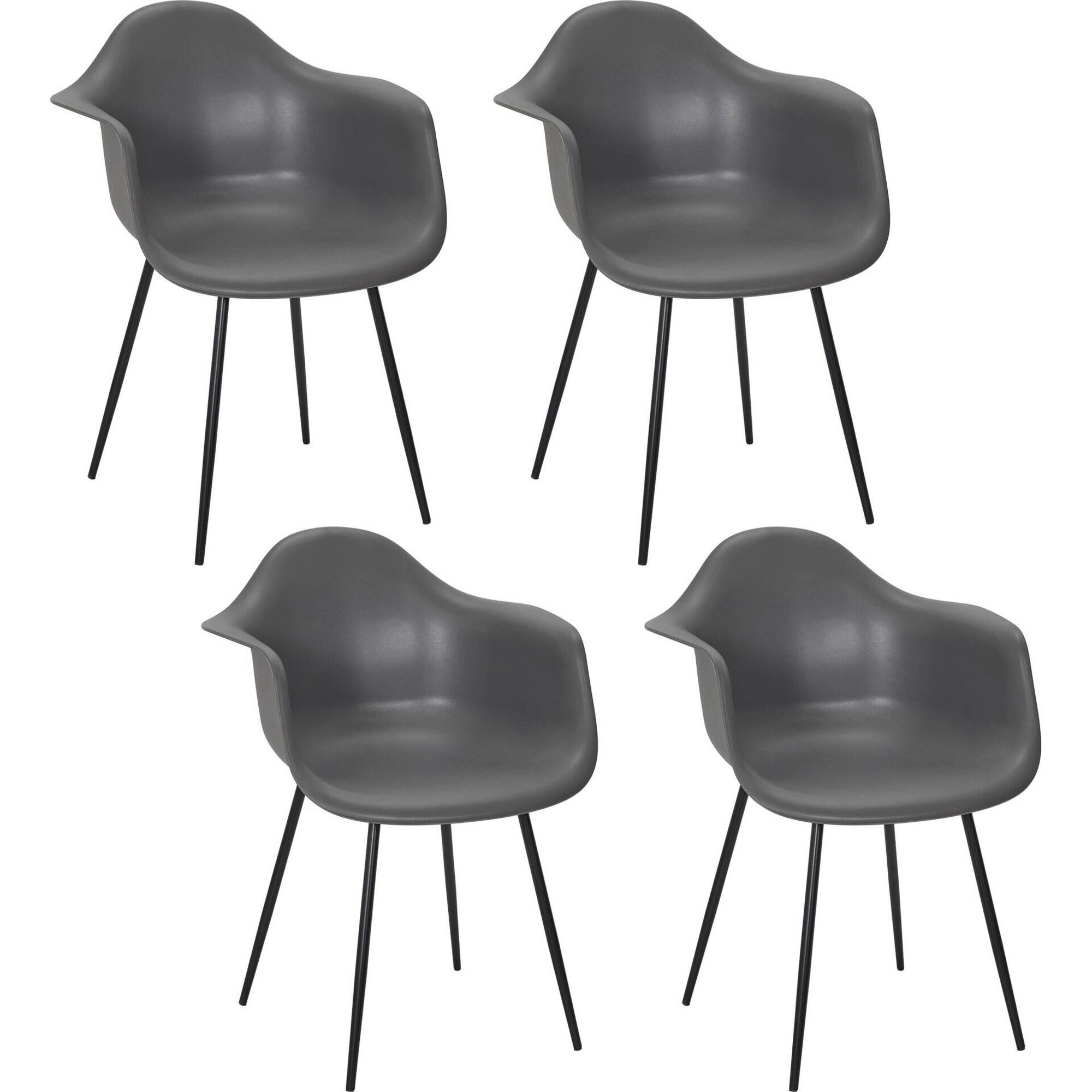 Conjunto de 4 Cadeiras Cinza Gustav