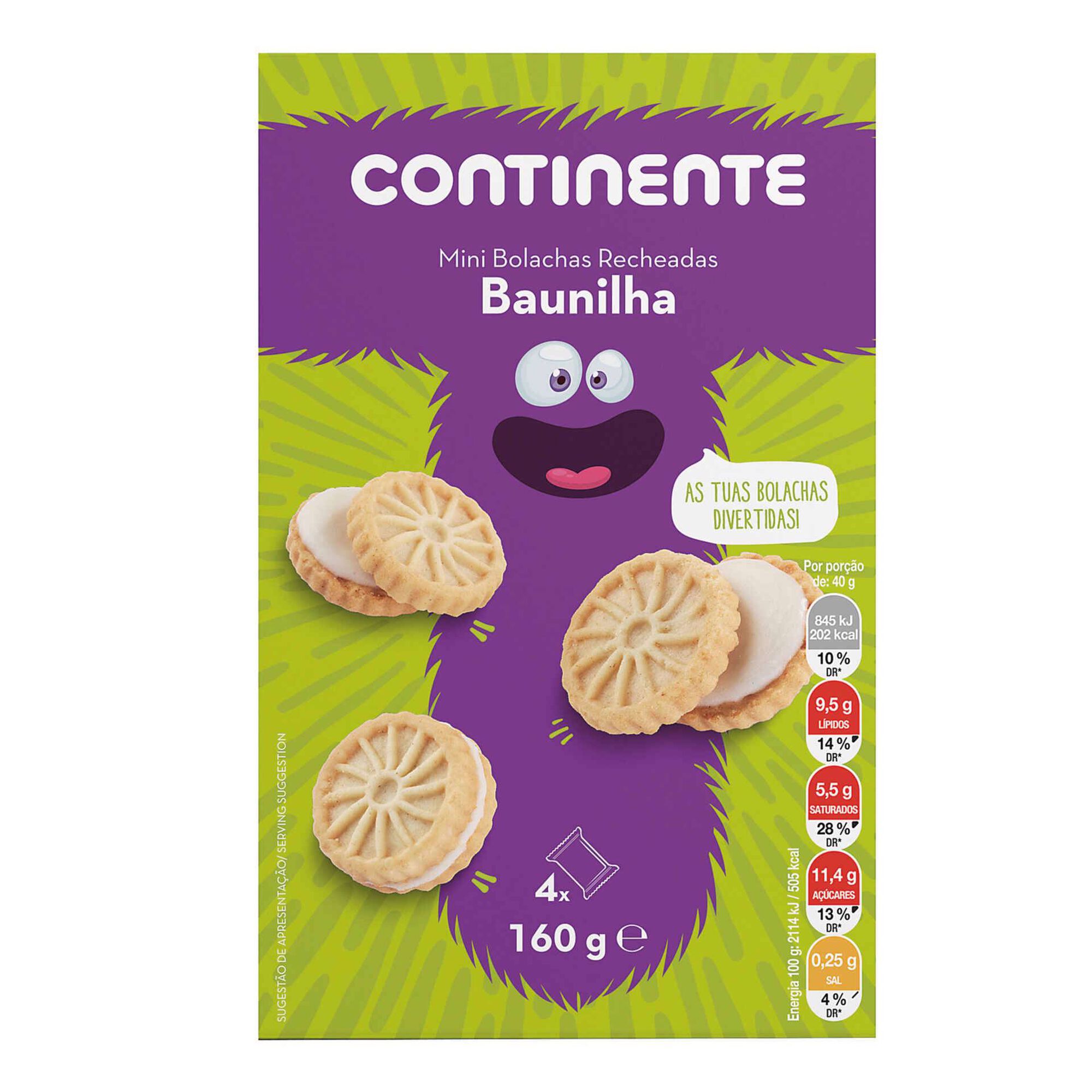 Bolachas Mini Recheadas Baunilha Bolachas Mini Recheadas Baunilha