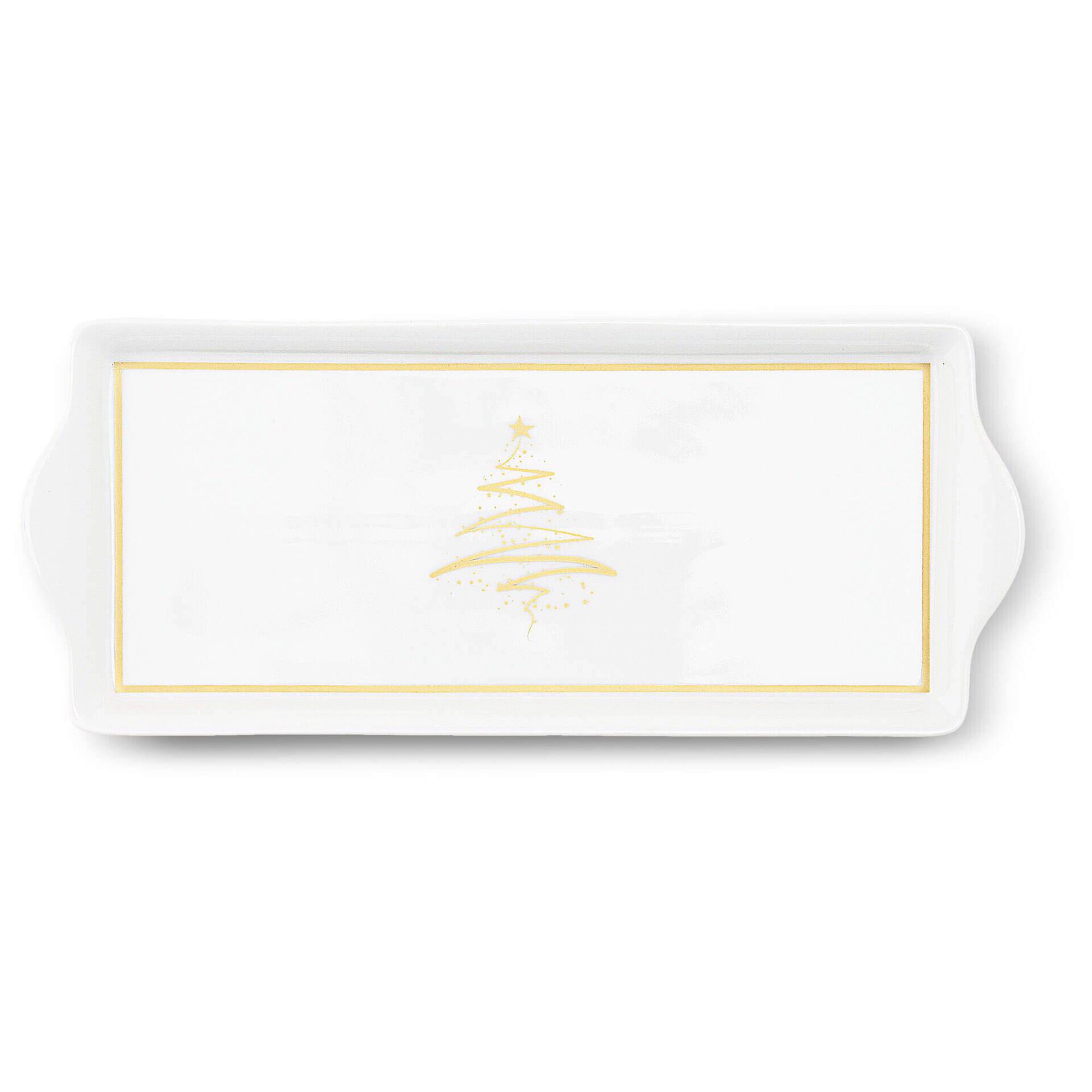 Travessa Retangular Tree Dourado