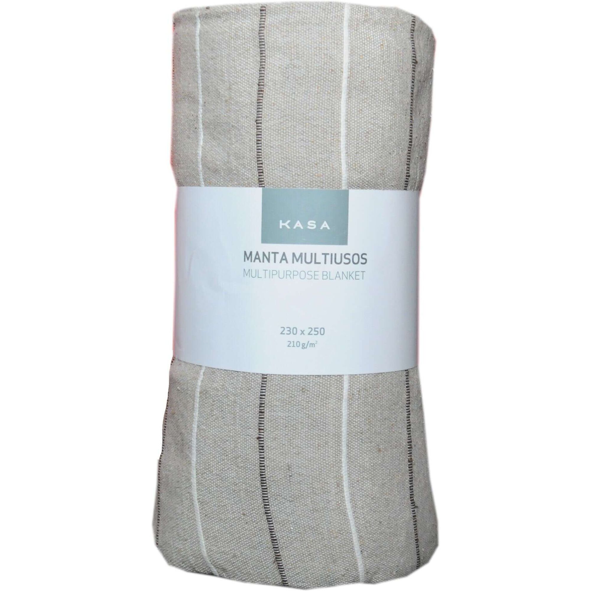 Manta Multiusos Bege Riscas Kasa