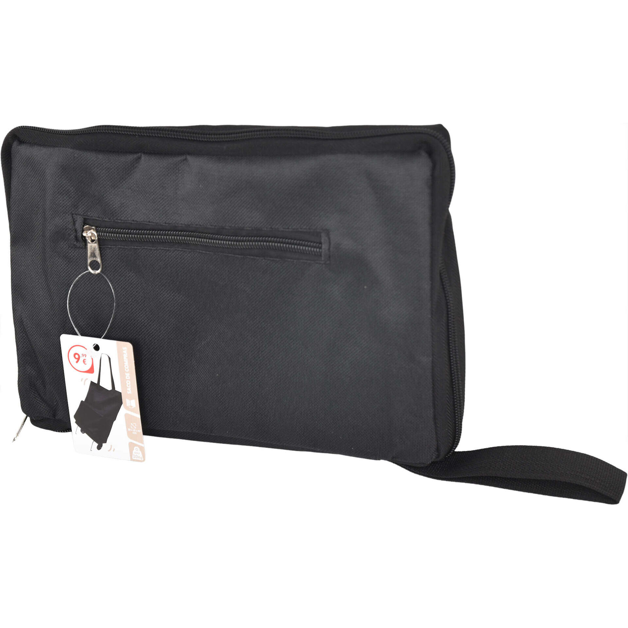 Saco de Compras Dobr&aacute;vel Preto Bazar&atilde;o, , hi-res