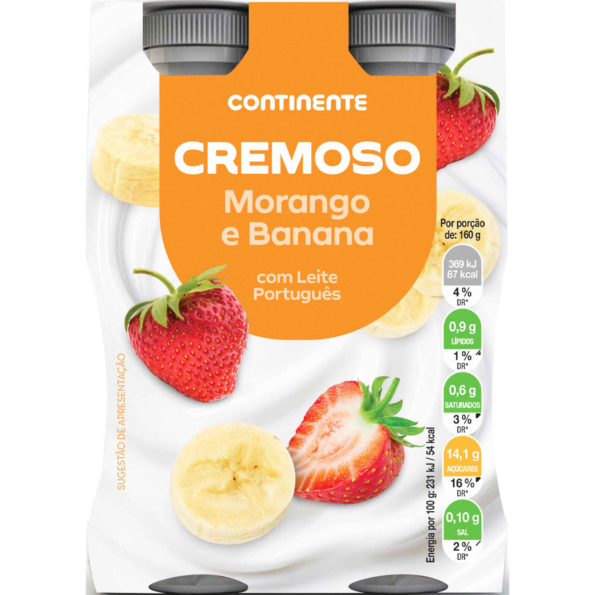 Iogurte L&iacute;quido Cremoso Morango e Banana