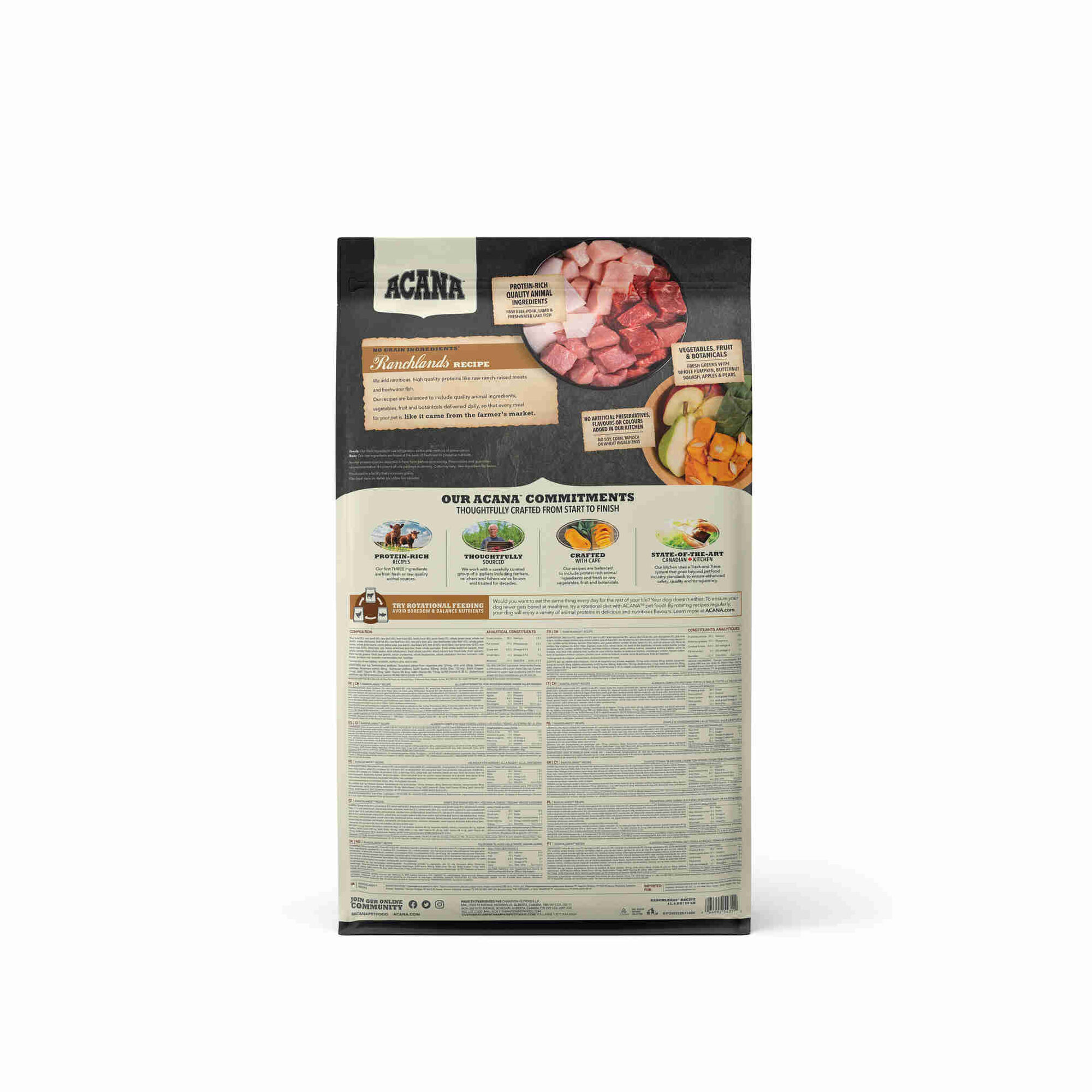 Ra&ccedil;&atilde;o para C&atilde;o Highest Protein Ranchlands Recipe Acana