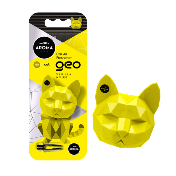 Ambientador Auto Encaixar Geo Cat Amarelo Baunilha Aroma Car